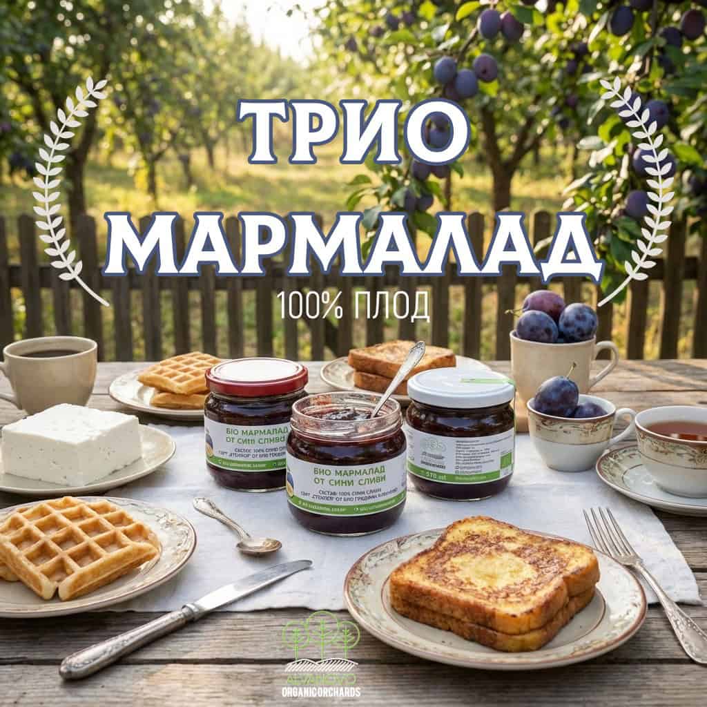 Био трио мармалад - три вида сладко от сини сливи без добавена захар